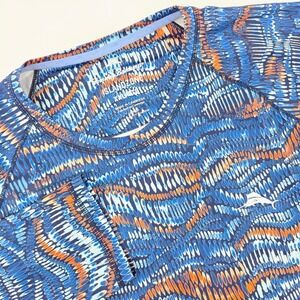 Tommy Bahama IslandZone monte rio geo Mens XXL Blue Orange Long Sleeve Shirt